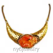 Antique Style Gold Tone and Floral Pendant Necklace w/Snake Chain 18.5-20.5"