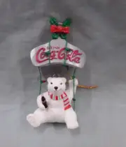 Polar Bear Collection Coca Cola Christmas Ornament NIB Swinging on Bottle Opener