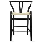 Wishbone Counter Height Stool 26" Seat Height Wooden Y back Kitchen Barstool
