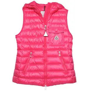 MONCLER GLYGOS GILET 品牌經典羽絨車縫Longue Saison連帽背心(桃紅色)