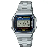 在飛比找momo購物網優惠-【CASIO 卡西歐】文青復古方型數位不鏽鋼腕錶/銀(A16