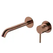 Fienza Kaya Basin/Bath Wall Mixer 200mm Dress Kit Round Plate Brushed Copper D228104CO-200mm