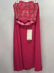 Cherish Monique Design 2 Peace Maxi Skirt And Vest Sequin Iridescent,Size 8.NWT.