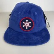 Nixon Hat Cap Blue Corduroy Snowflake Krakta Strap Back Patch NWT Surf Skate