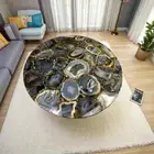 Natural Agate Stone Coffee Side Table Handmade Modern Arts Furniture Console