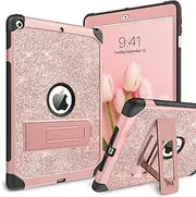 YINLAI iPad 10.2 Case for iPad 9th 8th 7th Generation, Slim Glitter Bling Table Case for Kids Girls Women with Stand Shockproof Protective Cover iPad 10.2 inch 2021/2020/2019, Rose Gold/Pink