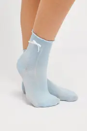 Blue Bow Detail Socks - Size ONE, Women's Gift