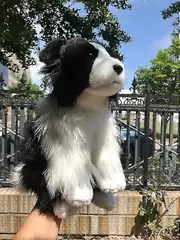 Walkbee Border Collie High Fidelity Anime Cute Plushie Sheep Dog Plush Toys Lifelike Animals Simulation Stuffed Doll 33cm