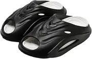 [Avilego] Cozy Basketball Slippers for Men Women Thick Sole Slides Soft Sandals Slip-on Home Shoes Beach Shoes Outdoor 2025, Black, 10-10.5 Women/8-8.5 Men