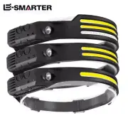 Headlamp COB Head Torch LED Flashlight USB Rechargeable Motion Sensor Waterproof