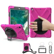 MCC Heavy Duty Strap New iPad 9.7 2018 6th Gen Apple Shockproof Case Cover [Magenta]
