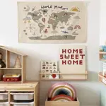 ZERO HOME世界地圖帆布掛布壁飾兒童房書房裝飾背景布#預購#要開超取請聊聊我