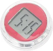 MUCKLILY Self Adhesive Dashboard Clock Compact Hour Format Timer for Motorcycle Scooter Bike Office Decor Red