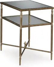 [Signature Design by Ashley] Cloverty End Table, 26" W x 18" D x 26" H, Metallic