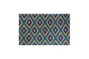 Solemate Premium Mat Biodegradable 50x80cm Fair Trade Coconut Coir Blues & Green