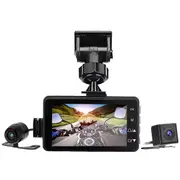 Motorcycle DVR Dash Camera with Front Rear Camera Dual Video Loop Recording Waterproof Motorbike Dr Black