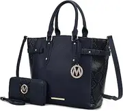 [MKF Collection] Tote Bag and wallet set, Women’s Snake Embossed Crossbody Bag and Wristlet Handbag Purse by Mia K