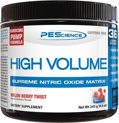 PEScience High Volume Nitric Oxide Booster Pre Workout Powder with L Arginine Ni