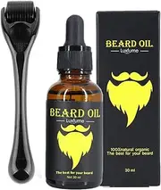 Beard Growth Kit, OCHILIMA Beard Derma Roller 0.3mm Derma Roller/Beard Oil for Facial Hair Growth for Men Dad- Grooming Tool to Help You Grow a Beard - Facilitate New and Old Hair Growth