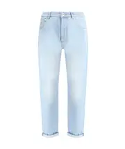 Brunello Cucinelli Logo Embroidered Turn-Up Brim Jeans IT52,IT50,IT56,IT54,IT48 Blue