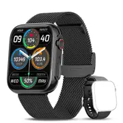 Smart watch: AMOLED Display, Bluetooth Calls, Fitness & Health Tracker-Black