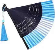 MAGICLULU Retro Style Bamboo Hand Folding Fan Lightweight Chinese Classic Fan for Dance Party Wedding Travel