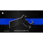 Massachusetts Thin Blue Line Novelty Metal Key Chain KC-8903