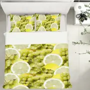 3D Lemon Grape 265 Bed Pillowcases Quilt Queen Size