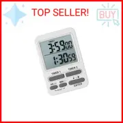 Taylor Dual Event Digital Timer w/Clock, White
