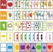 ZazzyKid Flash Cards for Toddlers Learning: 54 Double Sides Flashcards for Alphabets, Numbers, Colors, Shapes - Educational Toys for Preschool