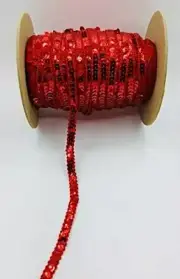 Trimplace Red 3/8" Single Row Sequin Trim - 12 Yards