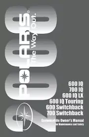 Polaris 600 700 IQ LX TOURING SWITCHBACK 2008 Snowmobile Owners Manual PAPERBACK