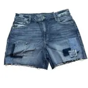 Maurices M Jeans sz 6 Shorts Mid Rise "5 Inseam Patchwork Stretch New NWT
