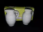 Le Creuset Stoneware White Poterie Pitcher Salt Pepper Shaker Set