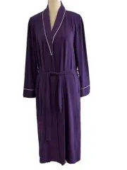 Zexxxy Womens Loungewear Robe Purple Tie Front Soft Size Medium