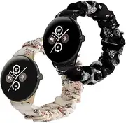 Compatible with Google Pixel/Pixel 2/pixel 3 41mm Watch Scrunchie Band for Women, Replacement Watchband Strap Stretchy Bracelets Elastic Breathable Wristbands for Pixel/Pixel2