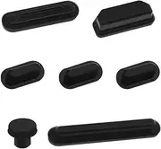 ECSiNG 7PCS Dust Plugs Set Compatible with MacBook Pro 14 Inch 16 Inch Laptop Port Silicone Protection Anti Dust Plugs Caps Covers Black