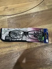 New! Foster Grant Kay Black 1.50 Reading Glasses W/Soft Case.