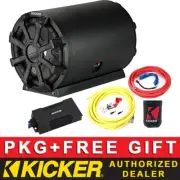 KICKER 400W CWTB102 10" MARINE AUDIO SUB PACKAGE + CLASS D MONO AMP + 4AWG KIT