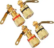 SWOOMEY 4X Gold Plated Banana Jack Binding Posts for Amplifier Speaker Jack Connectors Random Color