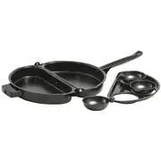 Avanti Non-Stick Omelette & 3-Egg Removable Poaching Pan Cooker/Poacher Black