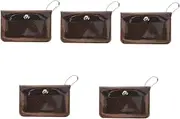 [WRITWAA] 5pcs Card Wallet PVC Coin Purse Compact Lipstick Holder Keychain Pouch Small Purse for Girls