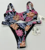 ROXY Size M / L (10-12) BIKINI Set Tropical Oasis Mini Cover Bathers Top Pants
