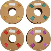 PLA Filament 1.75mm, Premium PLA 3D Printer Filament Dual Color No Clog, 3D Printer Filament Bundle Multicolor Recommended Settings for 3D Printing for Art Crafts and DIY Projects