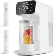 Reverse Osmosis Water Filter Countertop, 5 Stage RO Water Filter System with Remineralization Glass Pitcher, 4:1 Pure to Drain, TDS Real-Time Displaying, 4L Capacity Tank for Home Office