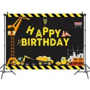 1pc Banner (150cm x 210cm) Construction Truck Vehicles Tableware Party Supplies Kids Birthday Decoration
