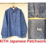 BLACK全新KITH JAPANESE PATCHWORK日本手工藝刺子丹寧布變形蟲拼接風衣外套