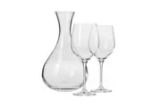 3pc Krosno Glass Harmony Collection Red/White Wine 450ml Glasses/1.6L Carafe Set