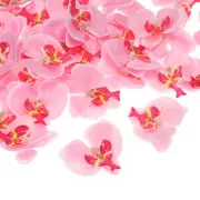 80Pcs 2.8" Artificial Silk Butterfly Orchid Flower Heads for DIY, Pink