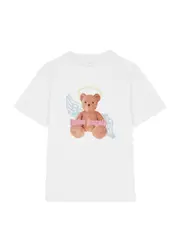 Palm Angels Kids Bear Angel Printed Cotton T-shirt (14 Years) - White - 14YR (14 Years) 14YR (14 years)